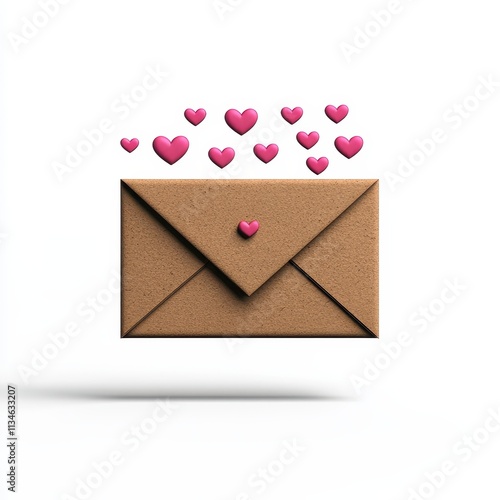 Wallpaper Mural Love letter enveloped with hearts floating above Torontodigital.ca