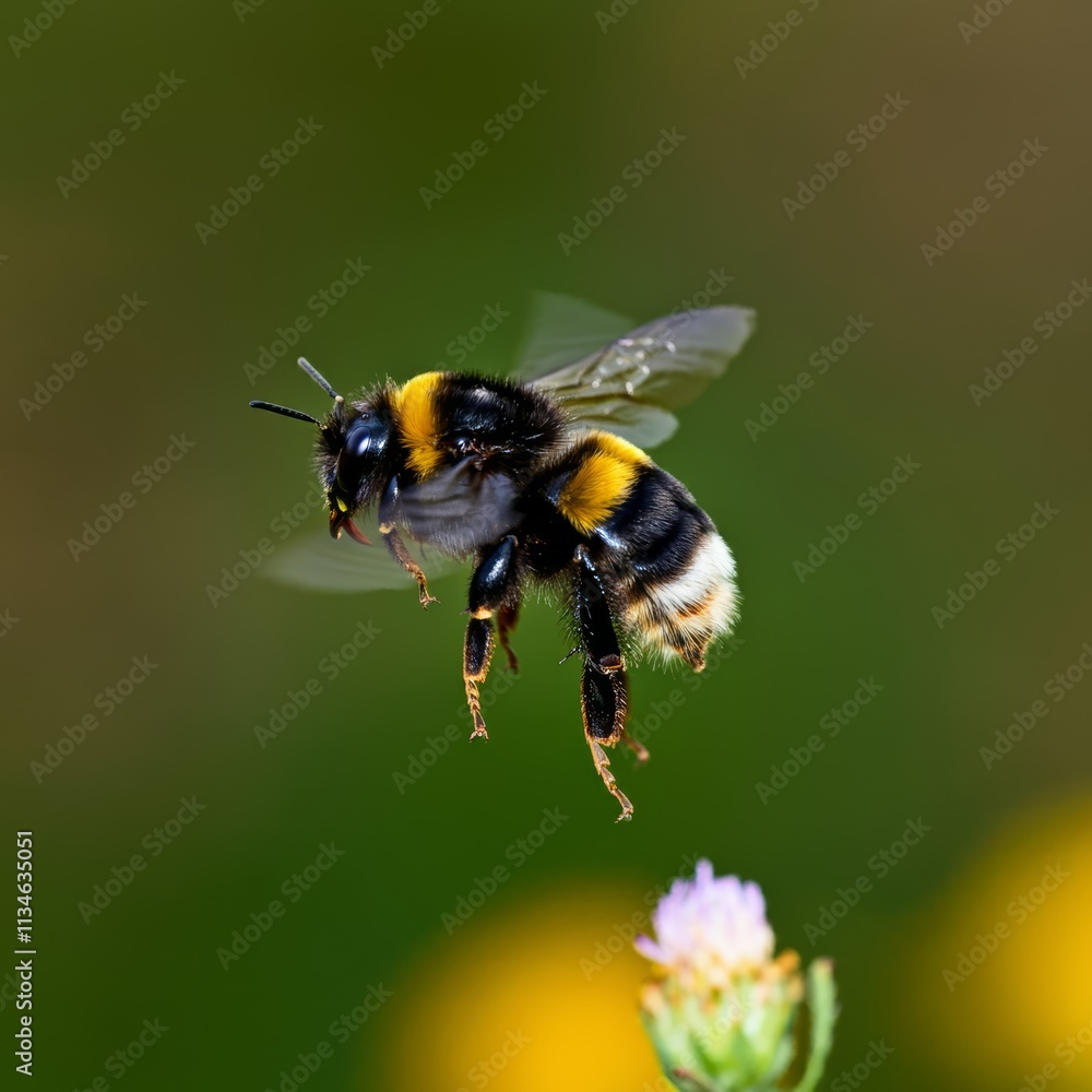 Closeup of a Bombus terrestris, the buff-tailed bumblebee or large earth bumblebee, feeding nectar of pink flowers
Closeup of a Bombus terrestris, the buff-tailed bumblebee or large earth bumblebee, feeding nectar of pink flowers