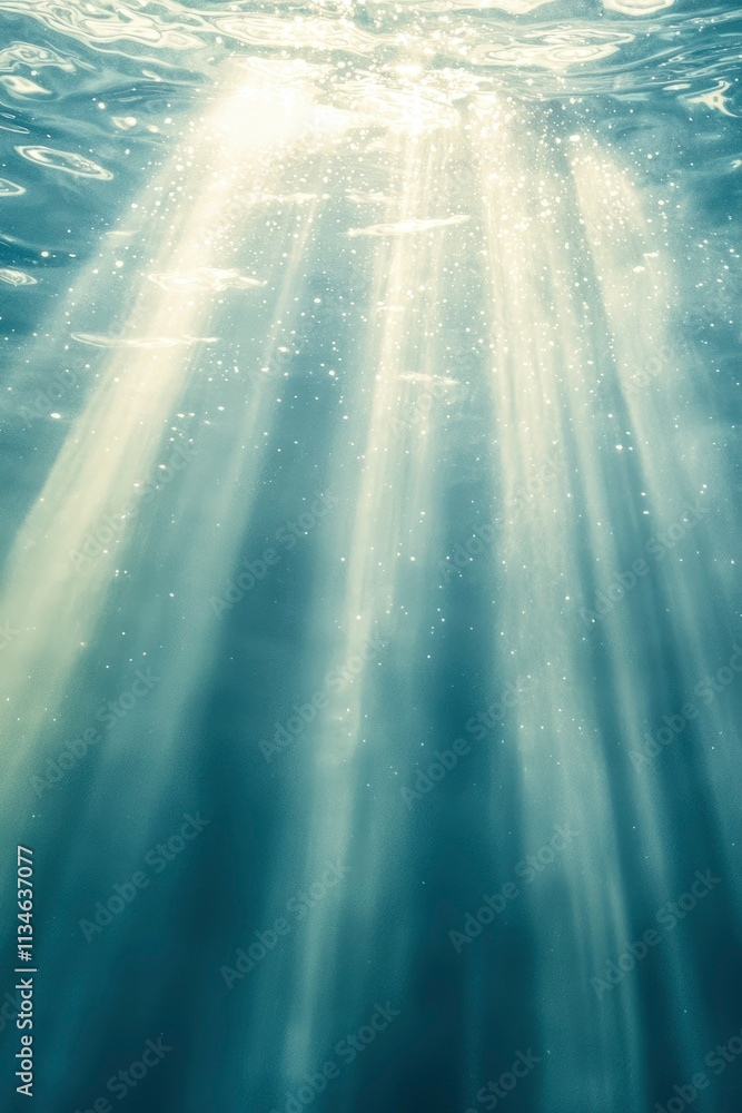 Underwater Sunlight Beams Illuminate Dark Depths Underwater Sunlight Beams Illuminate Dark Depths