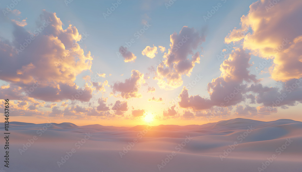 Serene desert sunset landscape with soft pastel clouds and warm light illuminating the sand dunes. Perfect for travel, nature, or tranquility themes. Serene desert sunset landscape with soft pastel clouds and warm light illuminating the sand dunes. Perfect for travel, nature, or tranquility themes.