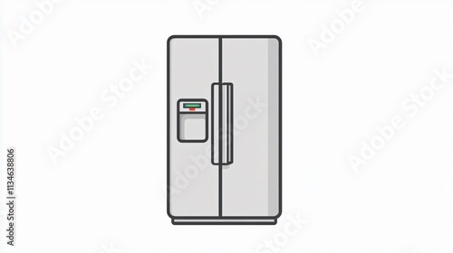 Sleek Refrigerator Outline Icon Vector Isolated Design for Professional Use