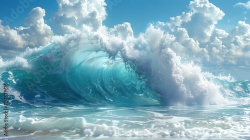 beautiful tropica wave summer sea