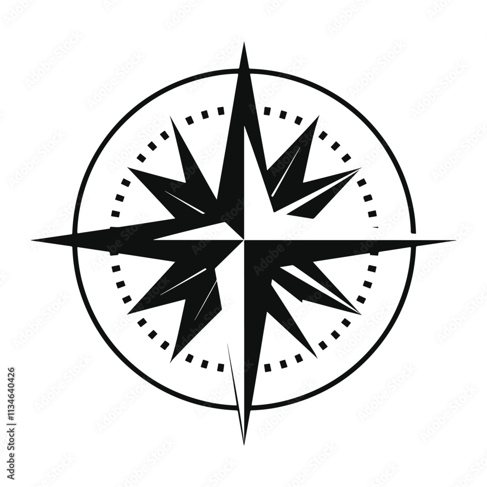 Compass silhouette vector illustration Compass silhouette vector illustration