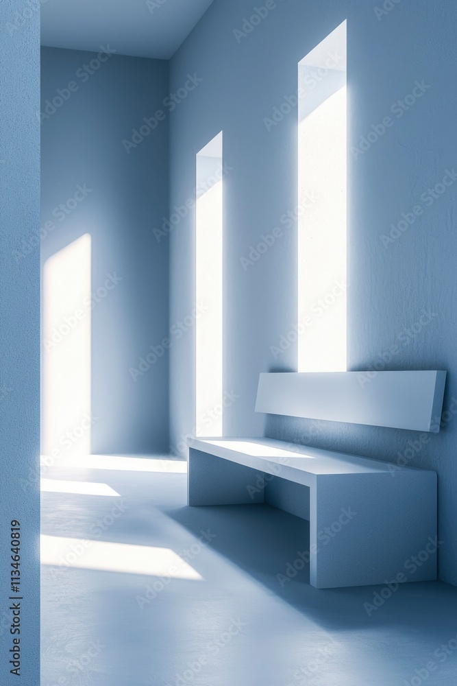Minimalist Room Design Featuring Bench and Sunlight Minimalist Room Design Featuring Bench and Sunlight