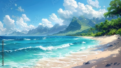 empty natural beach ocean coast lanadscape