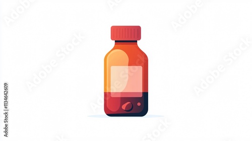 Professional Bottle of Medicine Icon Vector Isolated 2D Image Usage