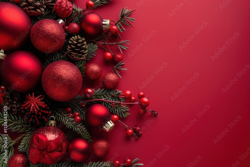 Royal red Christmas background with glowing golden accents and rich festive vibes Royal red Christmas background with glowing golden accents and rich festive vibes