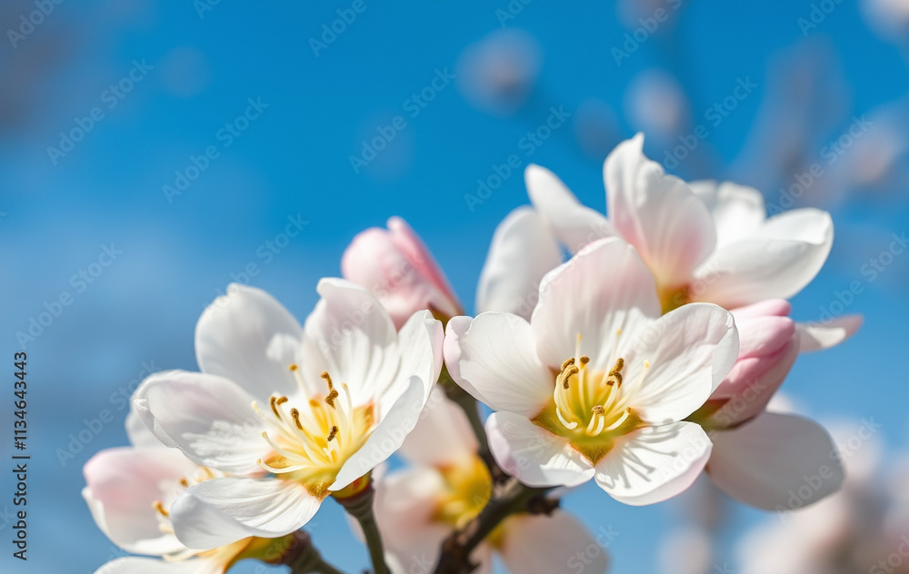 Plum blossom close-up: A delicate close-up of blooming plum blossoms in soft shades of white and pale pink Plum blossom close-up: A delicate close-up of blooming plum blossoms in soft shades of white and pale pink