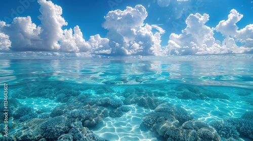 peaceful tropical sea space with turquoise