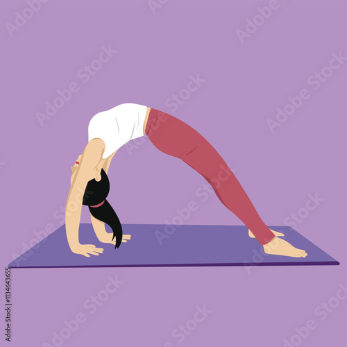 yoga pose asana straight legged wheel