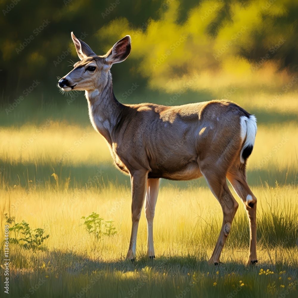 White Tailed Deer Outdoors against green foliage
White Tailed Deer Outdoors against green foliage