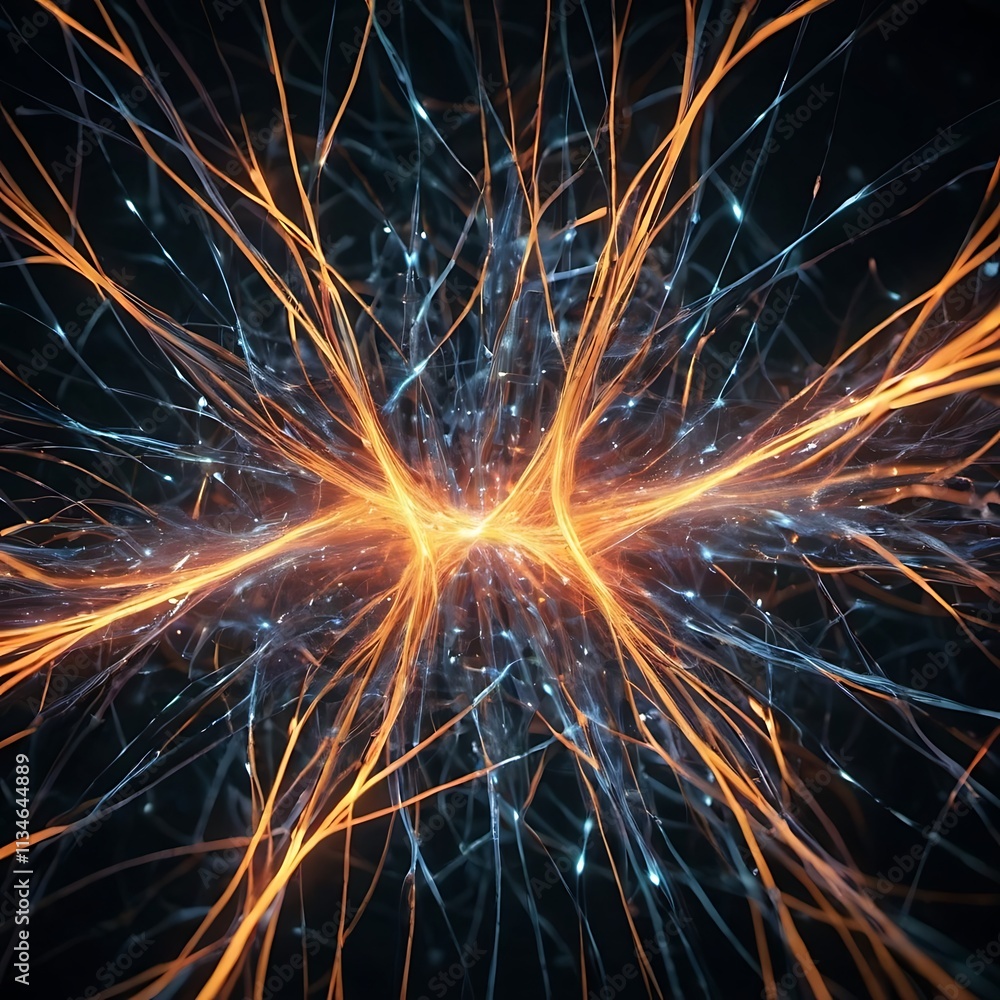 An image representing sparks of neural activity in an abstract way An image representing sparks of neural activity in an abstract way