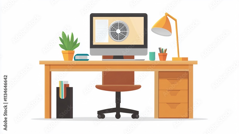 Desk Fan Icon Vector Isolated on White Background for Graphic Design Projects Desk Fan Icon Vector Isolated on White Background for Graphic Design Projects