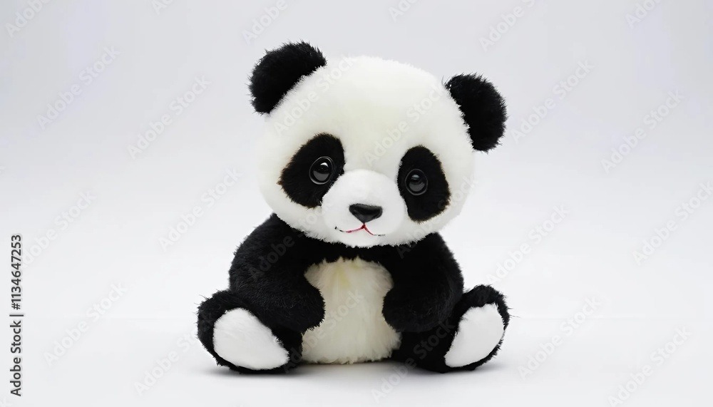 Plush panda toy on a white background Plush panda toy on a white background