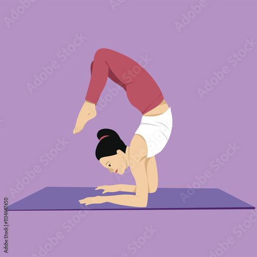 yoga pose handstand pose advanced Chest Stretch  asana