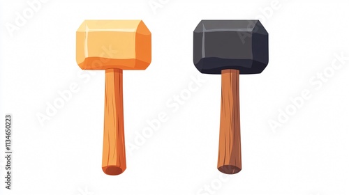 Mallet Tool Icon Vector Isolated 2D Flat Design photo