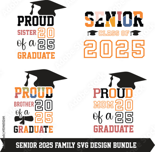 senior 2025 family proud graduate and senior class of 2025  SVG design bundle  Graduation Design 2025 svg, Senior 2k25 Design, Senior Mom 2025, In my senior