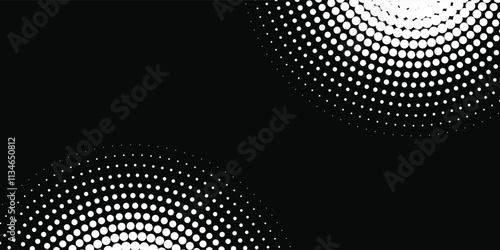 Halftone gradient. Dotted gradient, smooth dots spraying and halftones dot background seamless horizontal geometric pattern vector template set.
