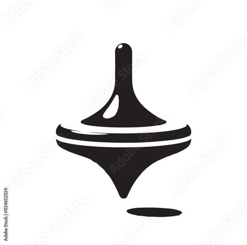 spinning top silhouette vector illustration