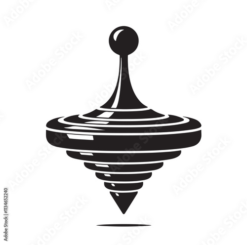 spinning top silhouette vector illustration