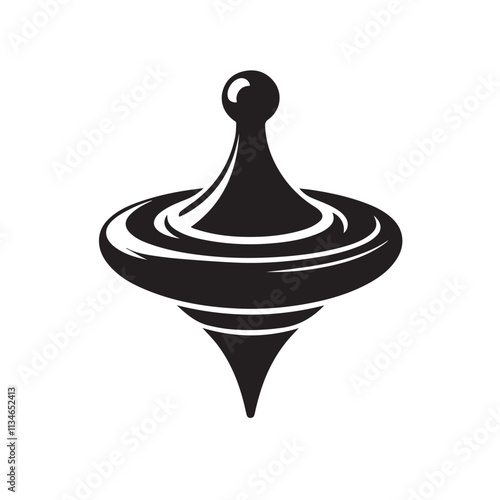 spinning top silhouette vector illustration