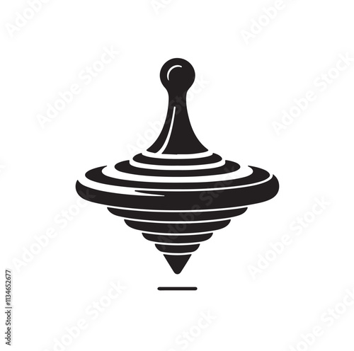 spinning top silhouette vector illustration