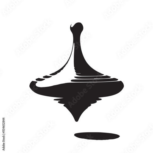 spinning top silhouette vector illustration