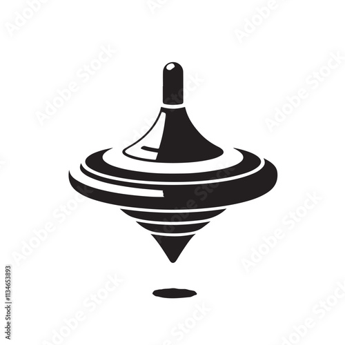 spinning top silhouette vector illustration