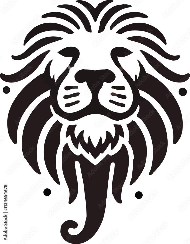 Obraz premium Lion head vector on white background