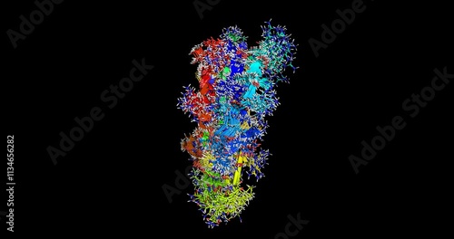 Bungatoxin, Bungarus candidus (Malayan Krait) toxin, NMR structure, 3D molecule spinning 4k photo