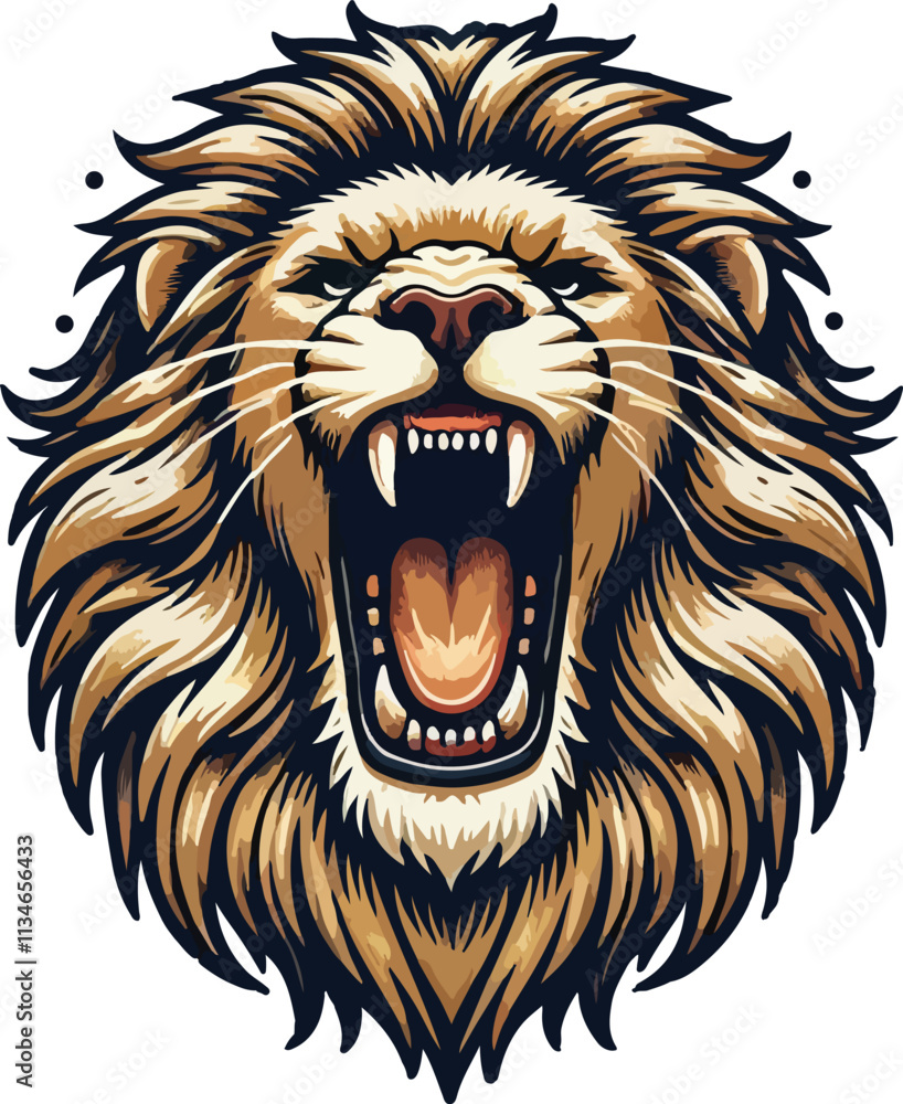 Fototapeta premium Lion head vector on white background