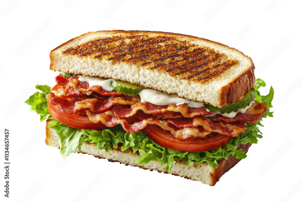 Bacon, Lettuce, Tomato Sandwich Isolated on PNG Transparent Background Bacon, Lettuce, Tomato Sandwich Isolated on PNG Transparent Background
