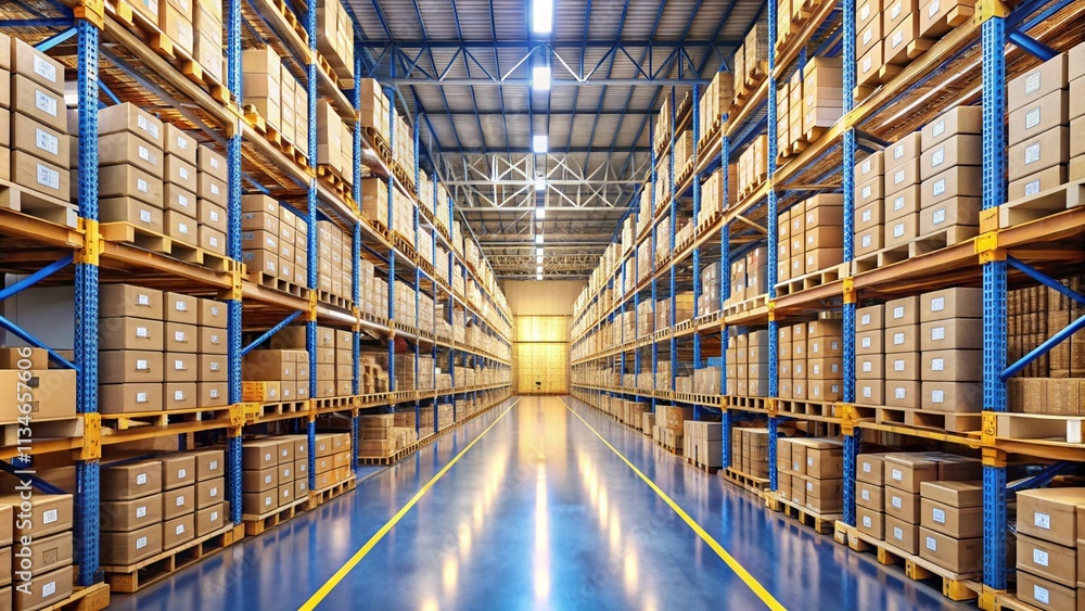 Rows Of Shelves With Boxes In Warehouse
Rows Of Shelves With Boxes In Warehouse