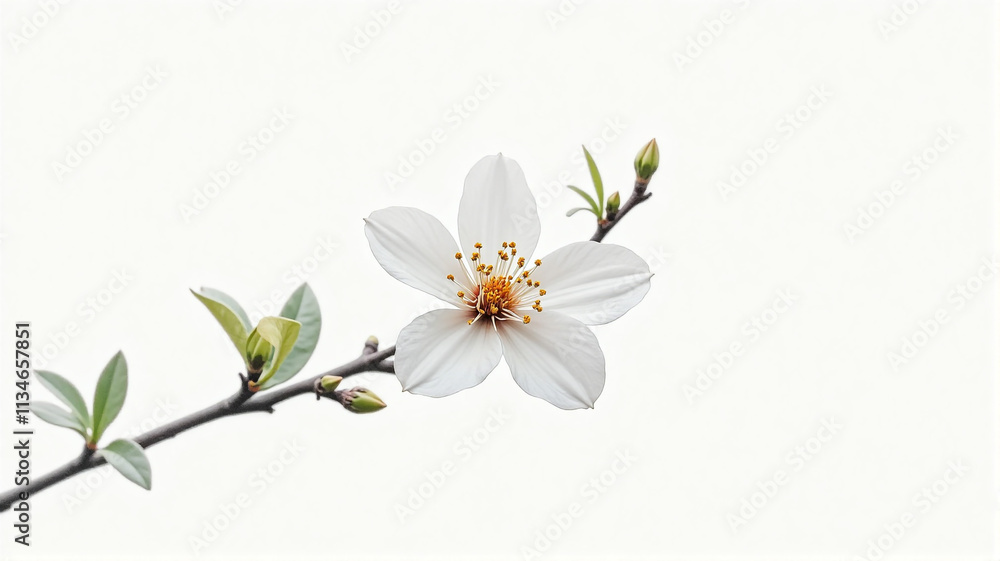 Obraz premium white flowers on white background