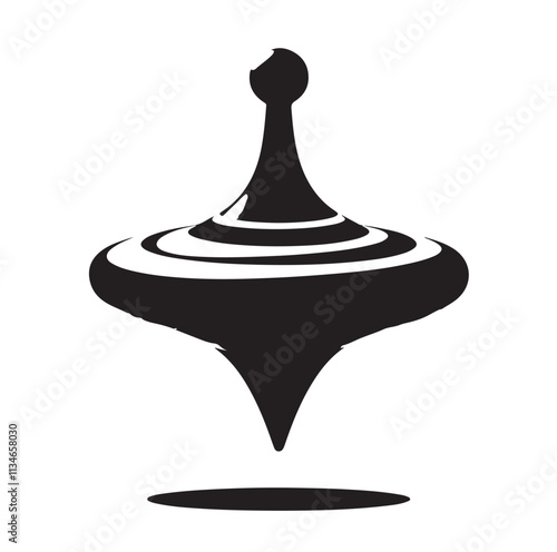spinning top silhouette vector illustration