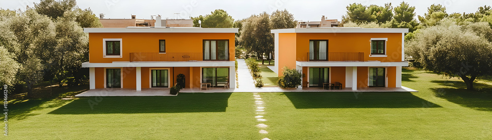 Orange Villas Aerial Photo: Lush Green Lawn Orange Villas Aerial Photo: Lush Green Lawn