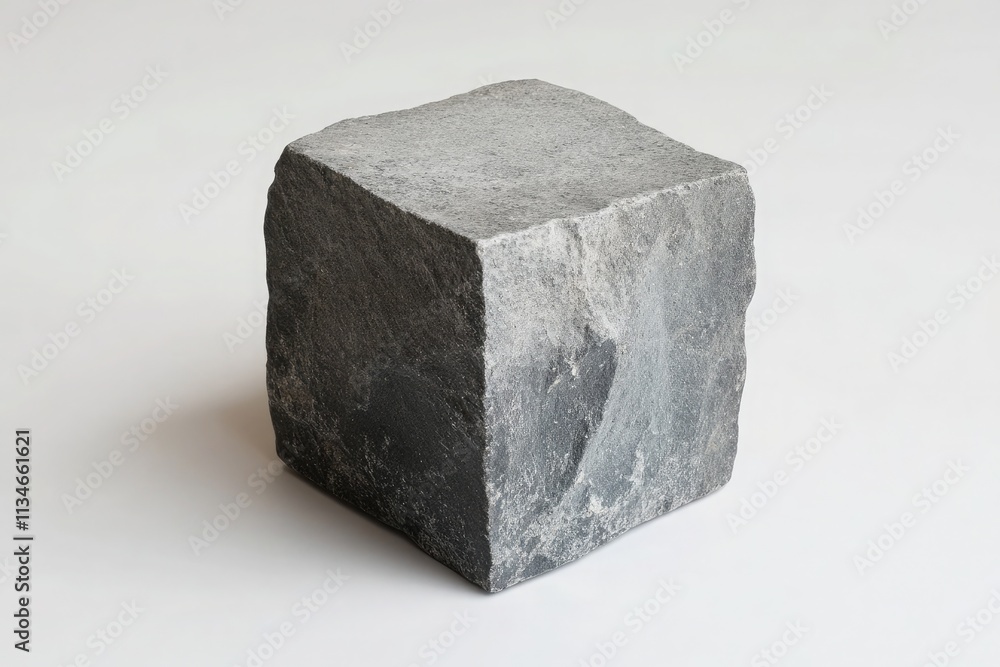 a square cube which is perfectly square and made out of grey rock and has a frontal view a square cube which is perfectly square and made out of grey rock and has a frontal view