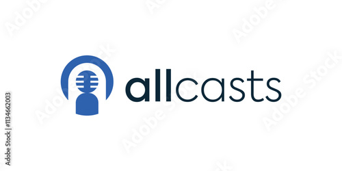 Abstract logo of podcast and people, logo of people chatting