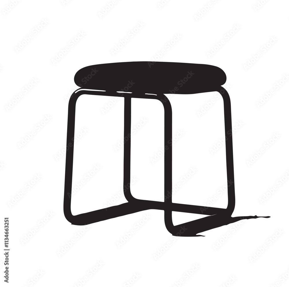 Stool Seat silhouette vector illustration Stool Seat silhouette vector illustration