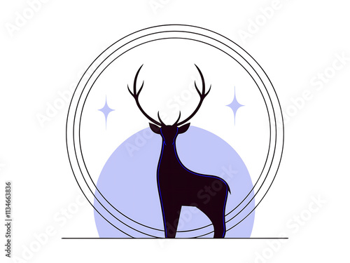 
Deer mark logo design. deer hunter gazelle doe antelope horn elk logo symbol antlers, minimalist simple flat deer symbol
 photo