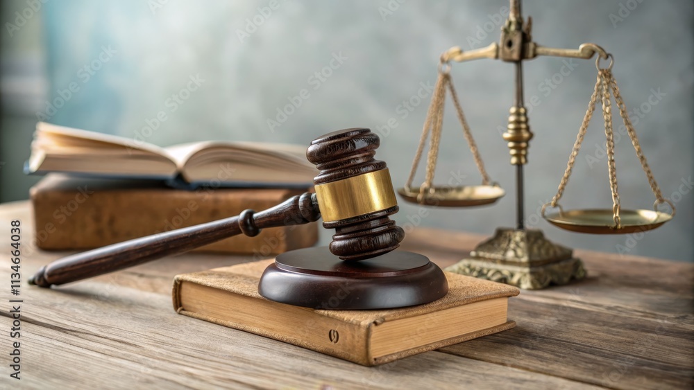 Wooden Gavel, Scales of Justice and Law Books on Rustic Table Legal Concept Photography, law, justice Wooden Gavel, Scales of Justice and Law Books on Rustic Table Legal Concept Photography, law, justice