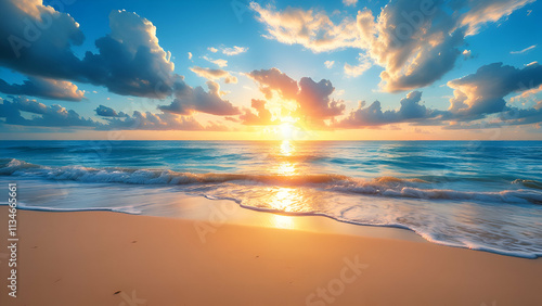 Breathtaking summer evening at the beach