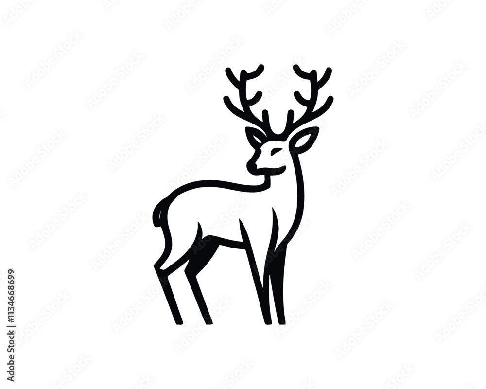 Obraz premium Reindeer logo design vector template