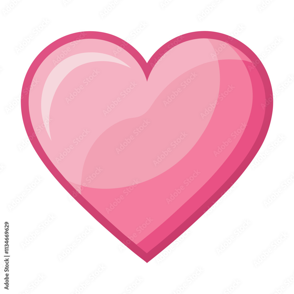 pink love heart icon vector illustration on white background pink love heart icon vector illustration on white background