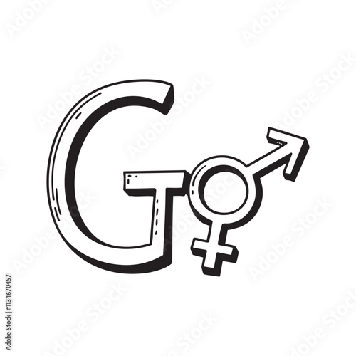 An illustration of letter G beside a gender