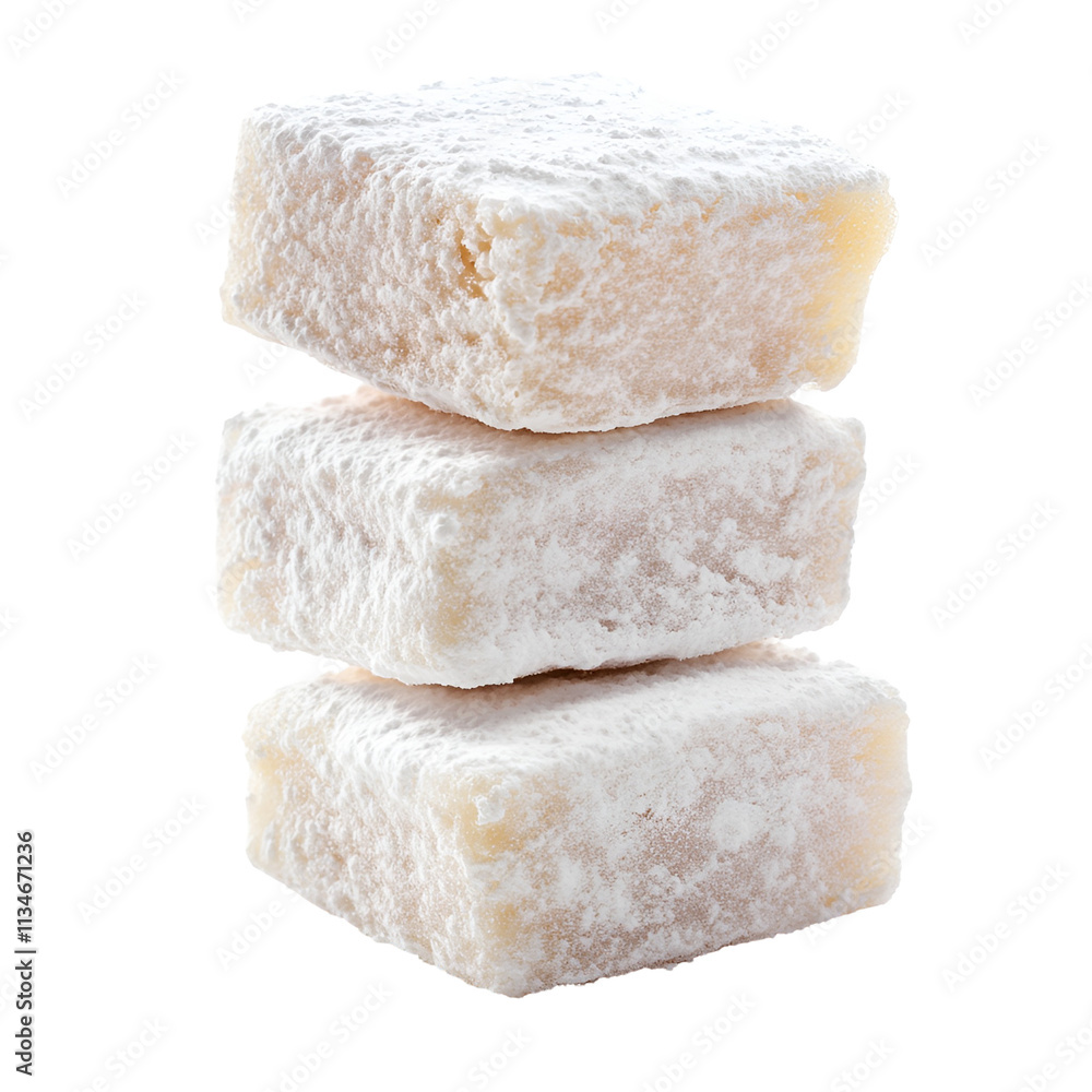 Stack of Three Powdered Turkish Delights Stack of Three Powdered Turkish Delights