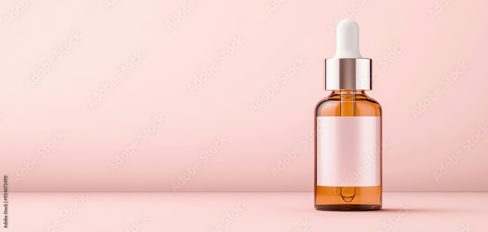 levitating dropper bottle with reflective metallic cap, set against soft pink background, creates serene and elegant atmosphere, perfect for showcasing beauty products levitating dropper bottle with reflective metallic cap, set against soft pink background, creates serene and elegant atmosphere, perfect for showcasing beauty products
