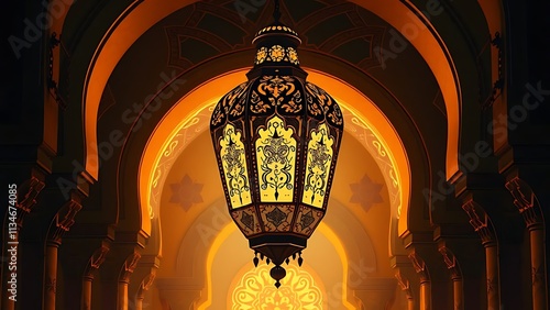 Ornate Lantern in Arabian Palace