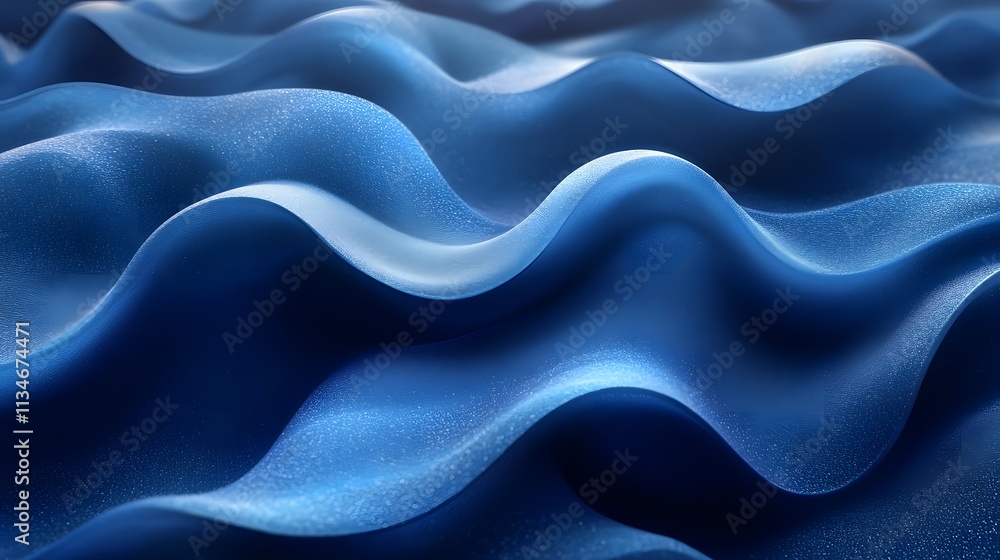 Obraz premium Blue abstract waves resembling fluid motion across a textured surface image