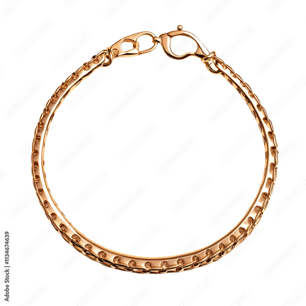 Gold Chain Bracelet with Clasp on Black Background Gold Chain Bracelet with Clasp on Black Background
